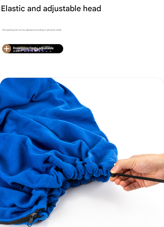 Blue Versatile Double-Sided Fleece Bag Liner - Lightweight & Portable Travel Blanket for Camping & Outdoors