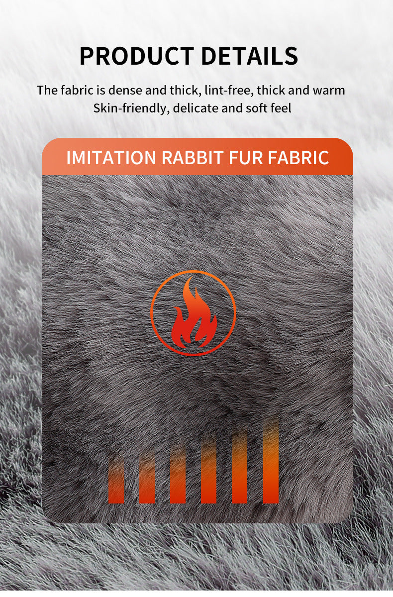 130*180CM Grey Luxurious Faux Rabbit Fur Electric Heated Throw Blanket - Cozy Warmer with 9 Heat Settings & Timer (AU Plug)
