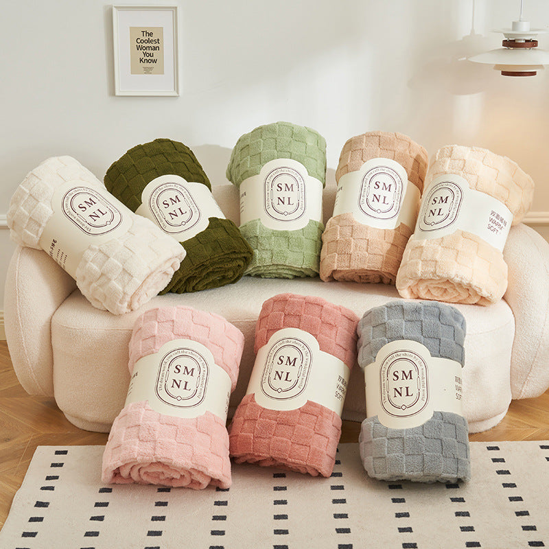 200*230CM Grey Ultra-Soft Waffle Textured Plush Fleece Blanket - Large Cozy All-Season Throw for Bed & Sofa