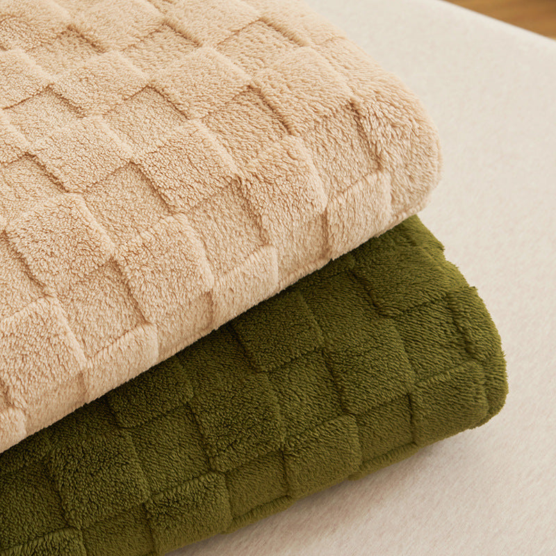 200*230CM Light Yellow Ultra-Soft Waffle Textured Plush Fleece Blanket - Large Cozy All-Season Throw for Bed & Sofa