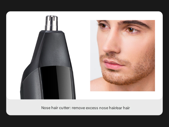 Black Professional All-in-One Cordless Grooming Kit - Men's Hair Clipper & Beard Trimmer with LED Display, USB-C Rechargeable