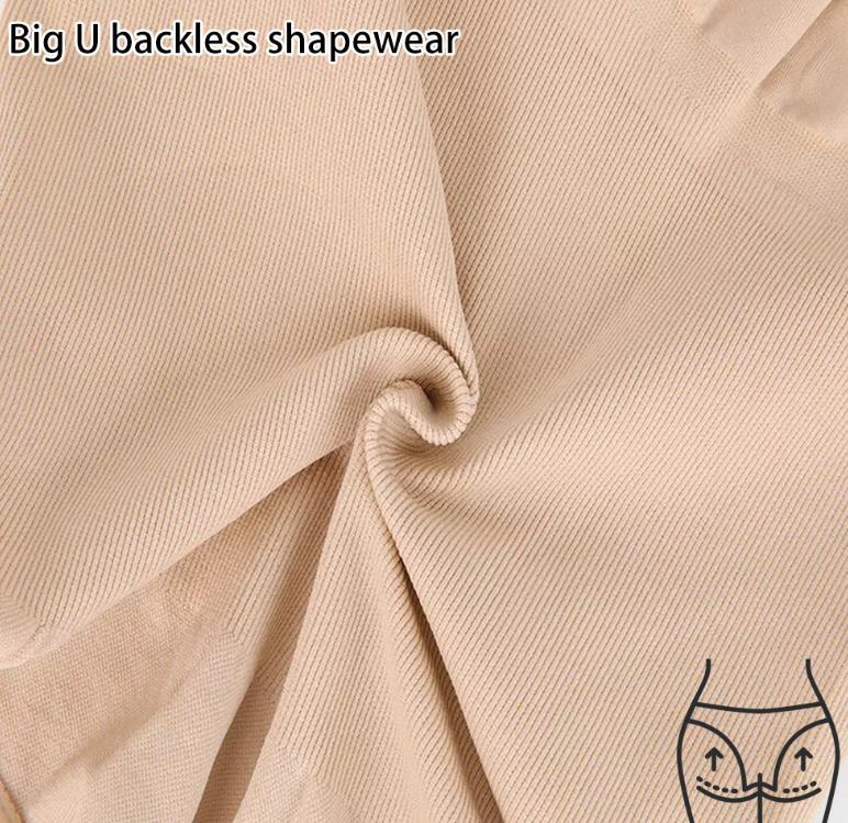 2 Pcs Size L Black Seamless Backless Bodysuit Shapewear - Deep U-Plunge Tummy Control Thong Shaper