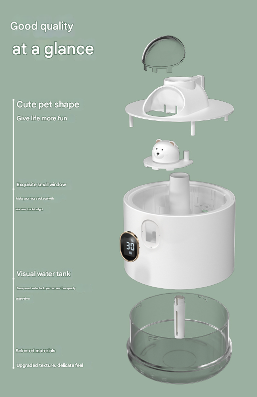 Green Adorable Space Capsule Humidifier - Portable USB Cool Mist Maker with LED Display & Ambient Night Light