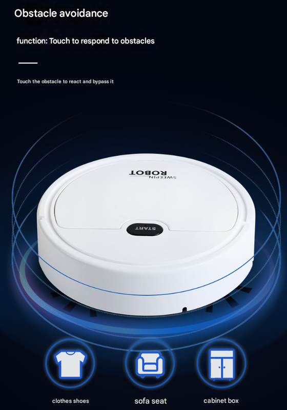 White 3-in-1 Smart Robot Vacuum Cleaner - Automatic Sweeping, Mopping & Suction for Hard Floors & Pet Hair