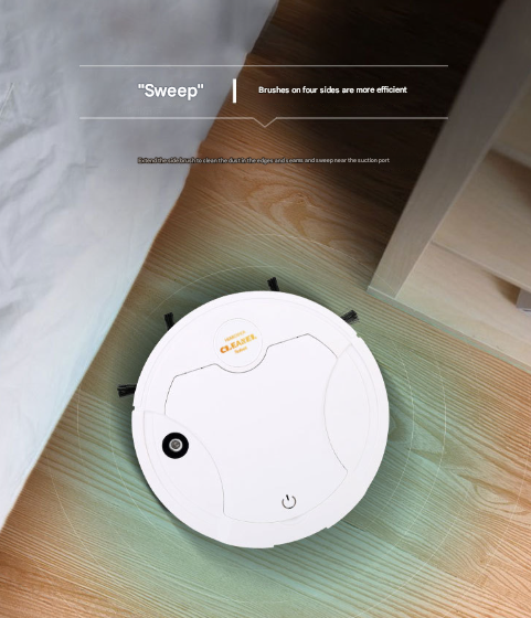 White 3-in-1 Smart Robot Vacuum Cleaner with Humidifying Mist & UV Light - Slim Automatic Sweeping & Mopping Robot