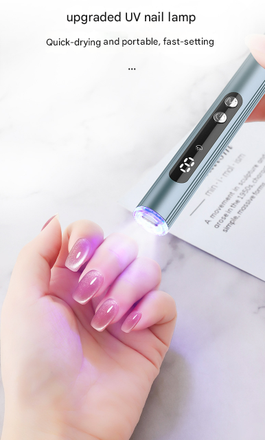 Pink Rechargeable Electric Nail Drill Pen with UV Curing Lamp - Professional All-in-One Manicure Pedicure Kit for Polishing & Gel Removal