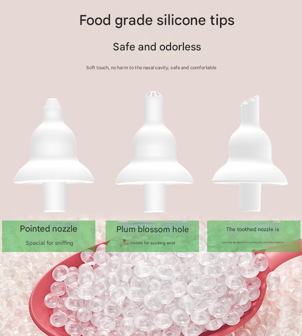 White and Green Rechargeable Electric Baby Nasal Aspirator - Gentle Nose Cleaner with 3 Suction Levels, Soothing Music & Light