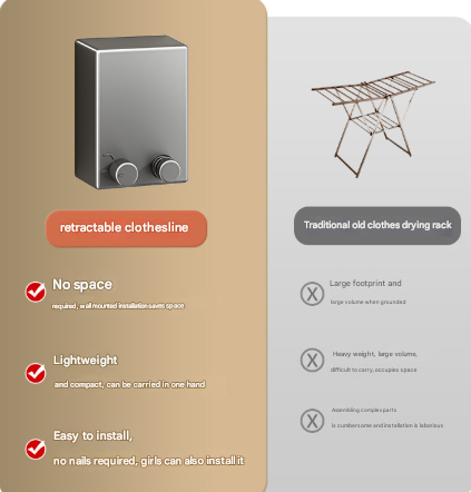 Black Retractable Stainless Steel Clothesline - 4.2m Indoor and Outdoor Drying Solution