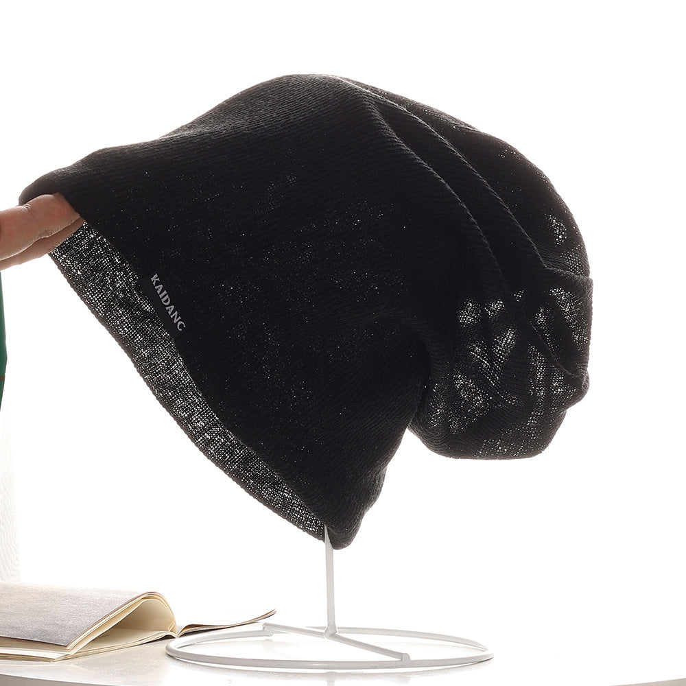 2PCS Black Stylish Summer Breathable Bald Cap - Lightweight White Hair Cover for Women & Men (56-58cm)