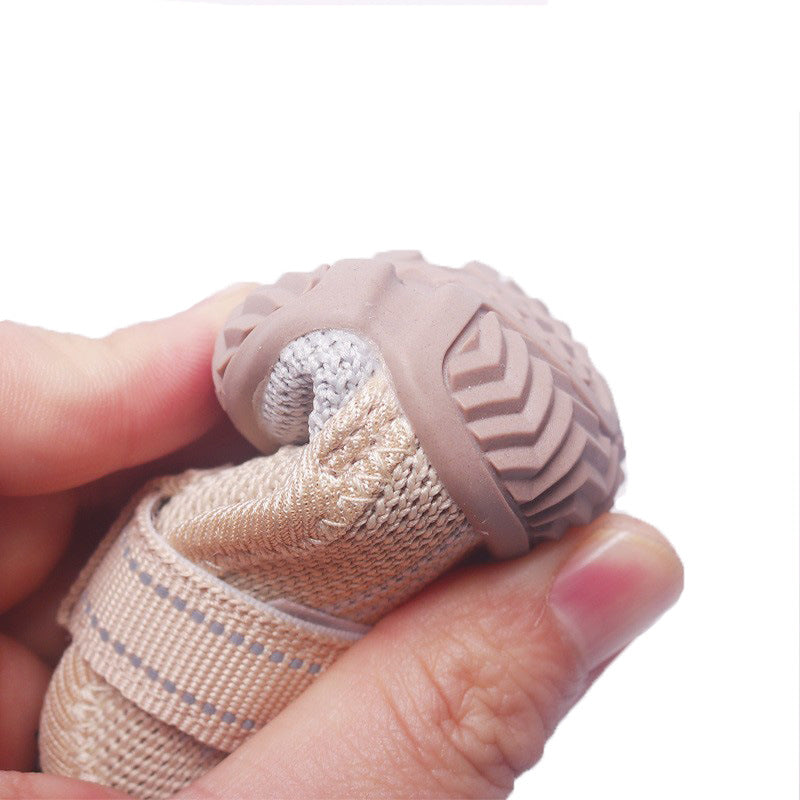 5# Khaki Breathable Woven Dog Shoes for Small to Medium Dogs - Non-Slip, Durable, Anti-Dirty Paw Protectors
