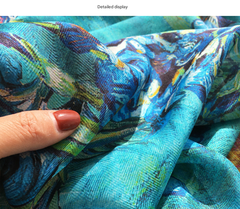 Landscape at Dusk Elegant Artistry Shawl - Large 130cm Square Scarf with Oil Painting Print & Hand-Rolled Hem