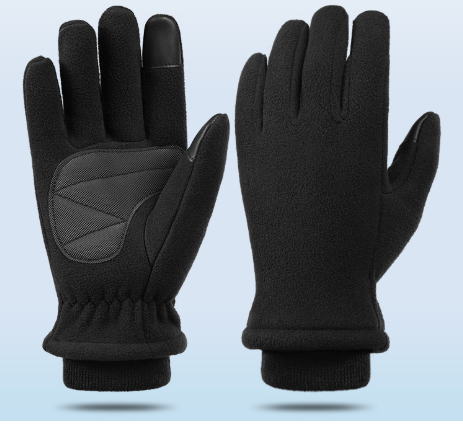 M Black Winter Fleece Touchscreen Gloves - Warm & Water-Repellent for Cycling & Outdoor Sports