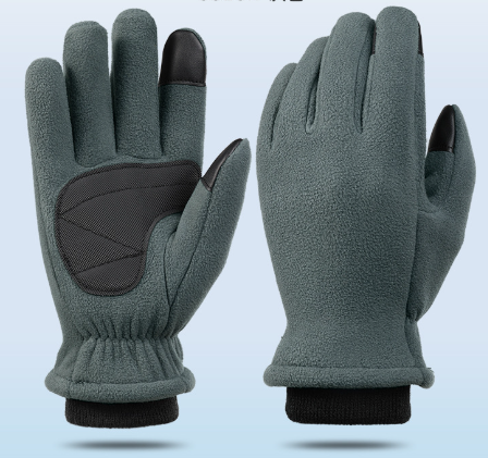 S Navy Blue Winter Fleece Touchscreen Gloves - Warm & Water-Repellent for Cycling & Outdoor Sports