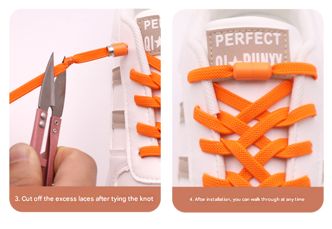 Blue No-Tie Elastic Shoelaces with Quick Lock System - Flat Tieless Laces for Kids and Adults
