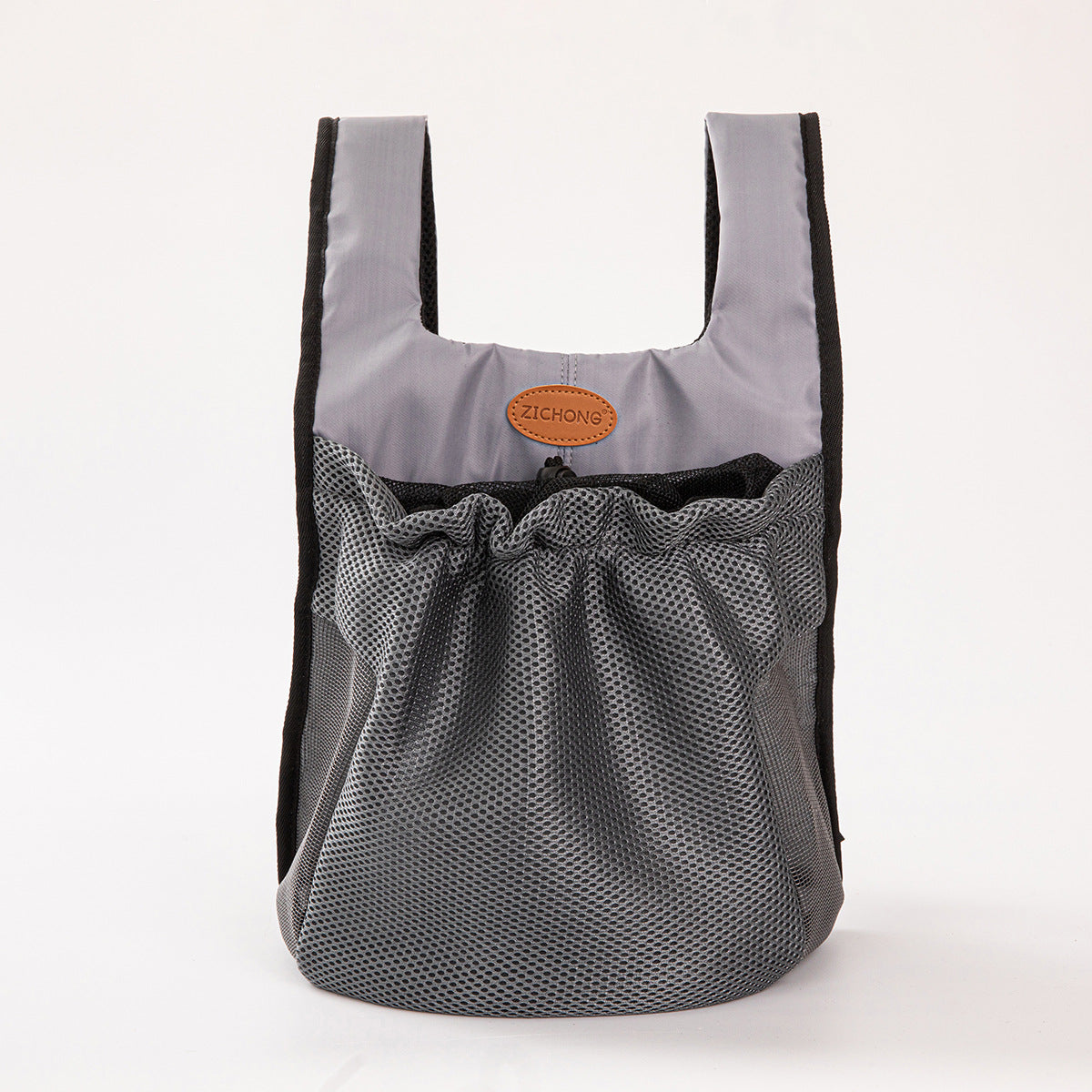 L Grey Hands-Free Pet Carrier Backpack for Small Dogs & Cats - Breathable Chest Pack for Outdoor Travel & Hiking