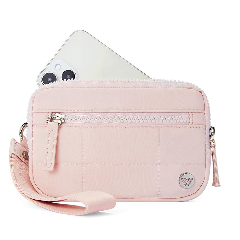 Pink Elegant WESTBRONCO Quilted Phone Bag Wallet