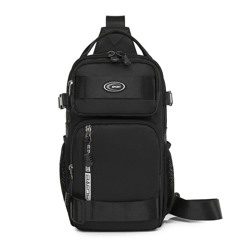 Black Stylish Multi-Functional Men's Chest Bag - Lightweight Crossbody Sling Pack