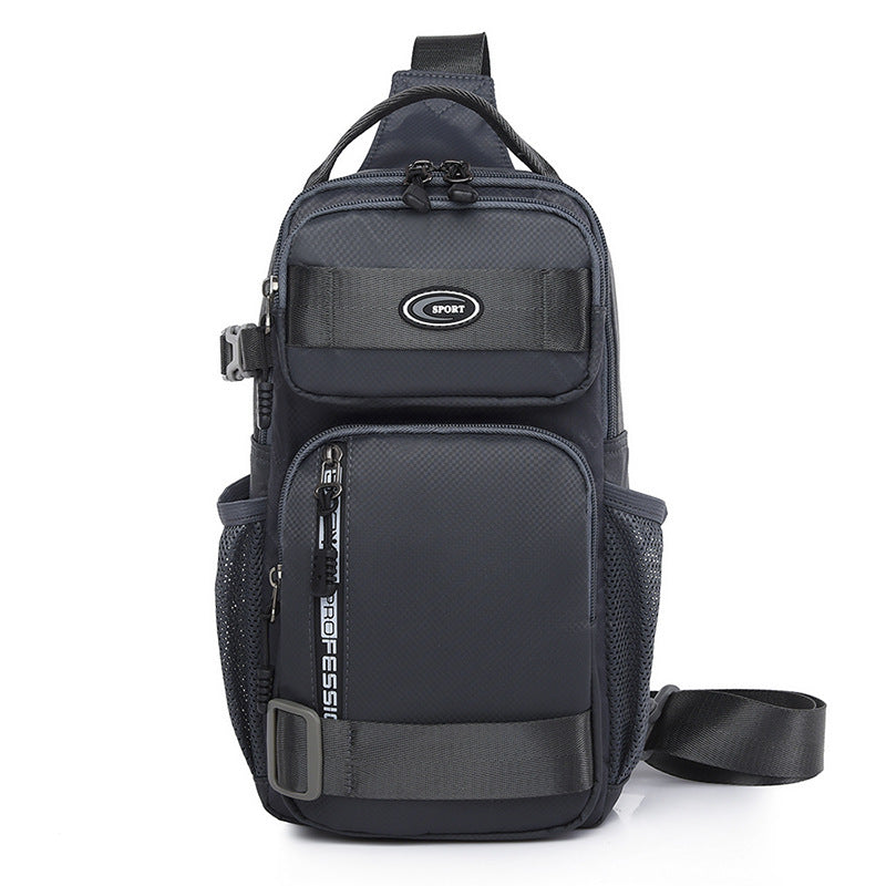 Grey Stylish Multi-Functional Men's Chest Bag - Lightweight Crossbody Sling Pack