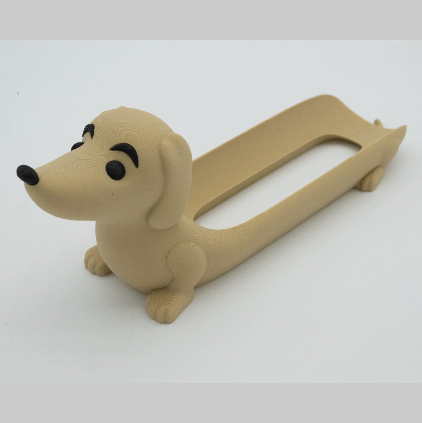 Light Brown Creative Dachshund Hot Dog Tray - Cute Dog-Shaped Sandwich Holder with 3D Decor