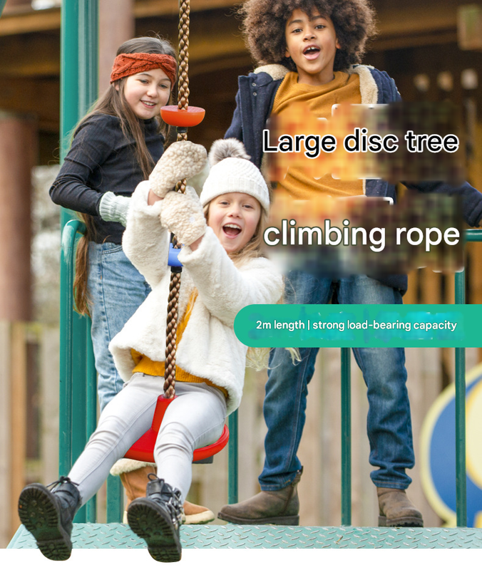 Red Clothdora Kids Disc Swing - Indoor/Outdoor Round Swing with Rope Climber