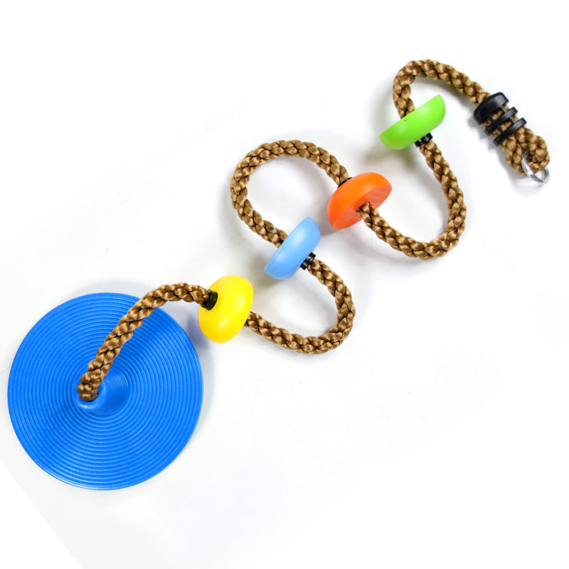 Blue Clothdora Kids Disc Swing - Indoor/Outdoor Round Swing with Rope Climber