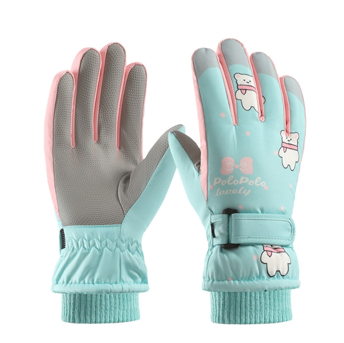 Lake Blue Kids' Winter Ski Gloves - Waterproof, Windproof & Touchscreen Snow Gloves for Boys and Girls (Ages 8-14)