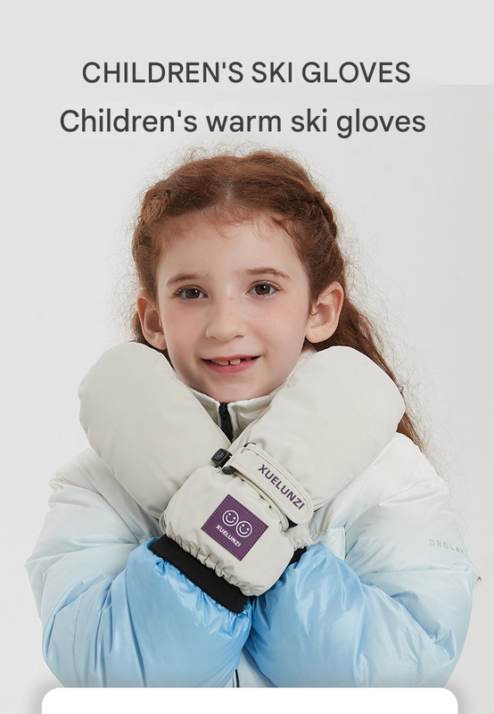 Light Blue Kids' Waterproof Ski Mittens - Thermal Winter Snow Mitts with Touchscreen Compatibility (Ages 6-12)