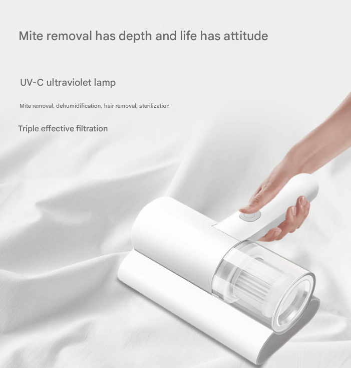 Cordless UV-C Dust Mite Vacuum - Lightweight Handheld Cleaner with HEPA Filtration for Mattresses, Sofas, and Upholstery(7.4V)
