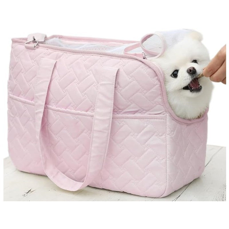 Pink Fashionable Pet Carrier Bag - Stylish Handbag for Cats and Small Dogs