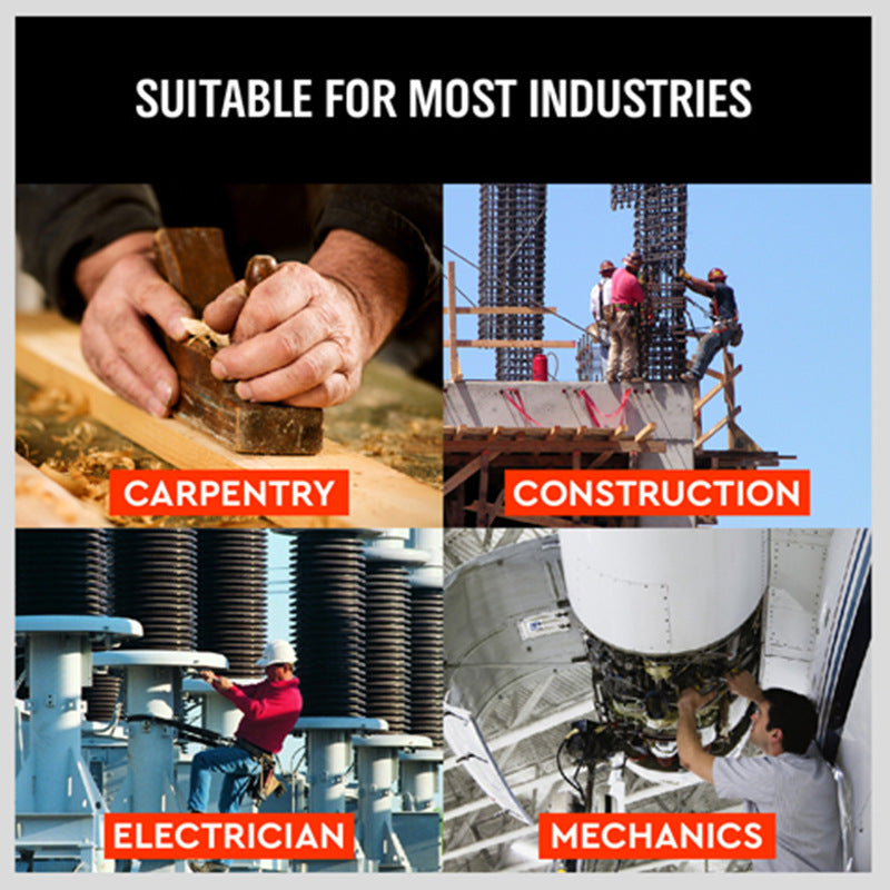 Black Professional Tool Holder Belt - Durable and Waterproof Tool Bag for Electricians, Carpenters, and Mechanics