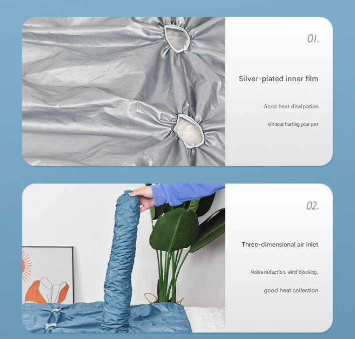 Portable Pet Grooming Dryer Bag - Hands-Free Quick-Drying Coat for Dogs & Cats After Bath(Size L)