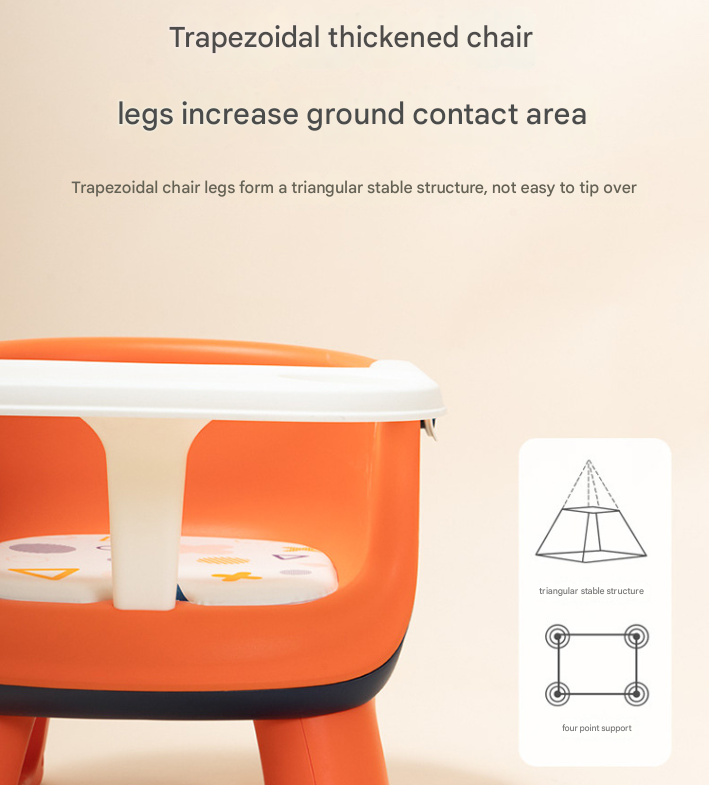 Blue Baby Floor Seat & Booster Dining Chair with Removable Tray - Safe, Stable & Fun Squeaky Cushion