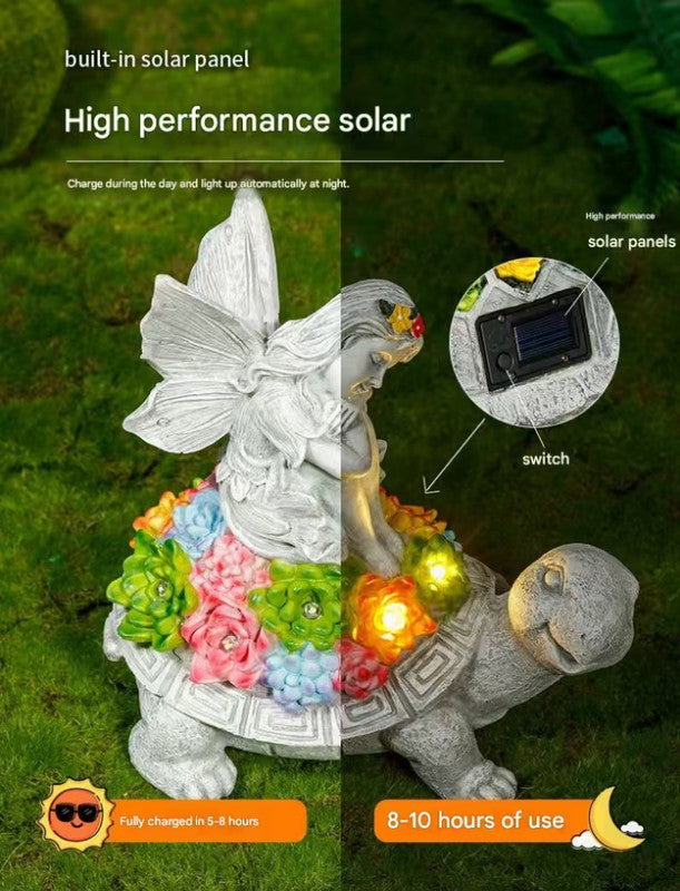 Crystal Ball Dog Charming Solar-Powered Animal Garden Statue - Waterproof Resin Figurine with Glowing LED Accents