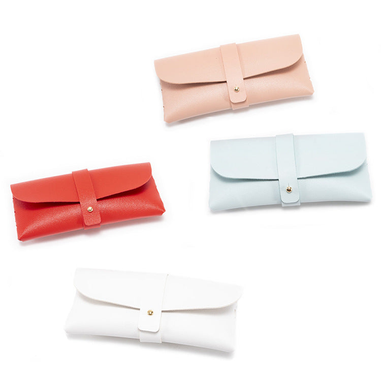 3-Piece Blue Chic & Sleek PU Leather Soft Eyeglass Case - Protective Pouch for Sunglasses & Reading Glasses