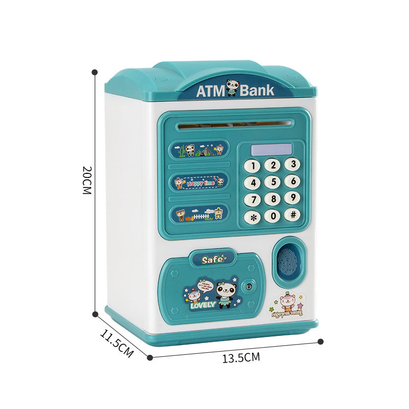 Blue panda Kids Smart ATM Piggy Bank - Automatic Bill Scroll, Password & Fingerprint Unlock with Fun Features