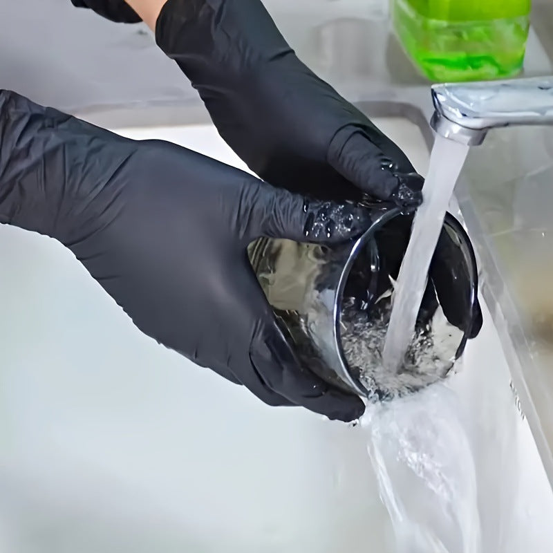 50 Pairs White Premium Disposable Nitrile Gloves - Powder-Free, Latex-Free & High-Elasticity for Multi-Purpose Use(L)