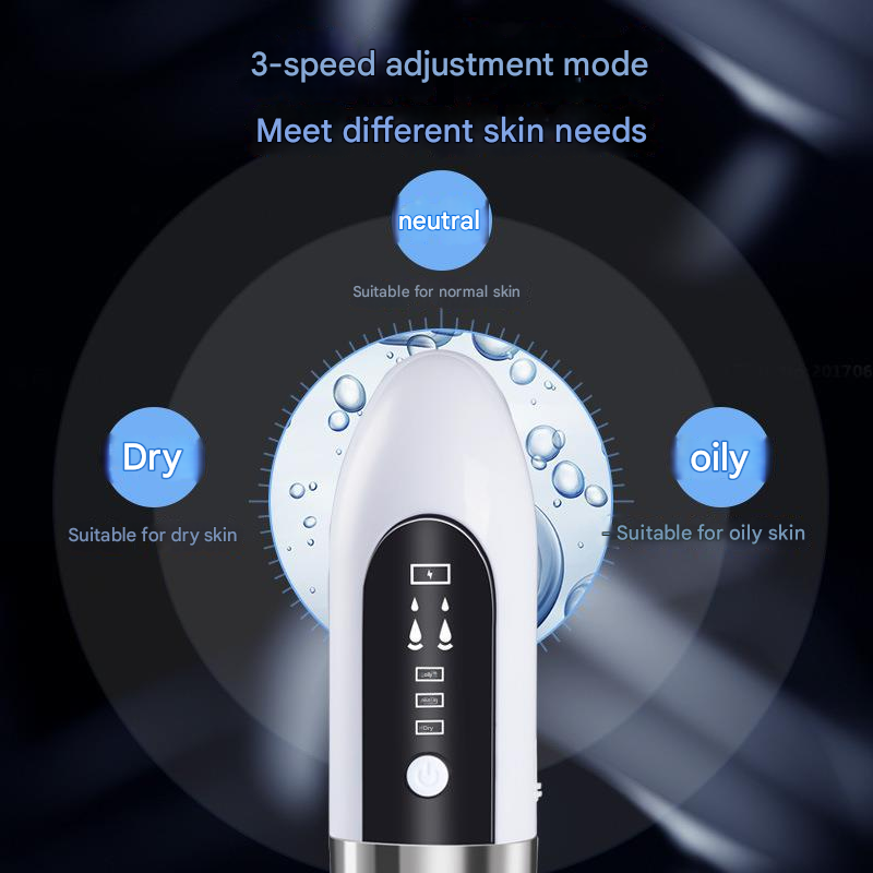 White Hydro-Dermabrasion Blackhead Remover Vacuum - Rechargeable Pore Cleanser & Oxygen Infusion Device