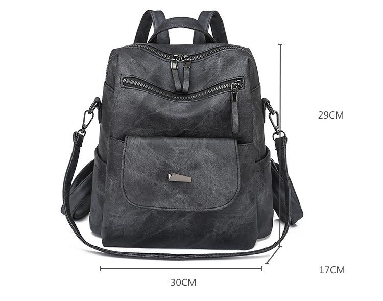 Stylish Women's PU Leather Backpack - Versatile Shoulder Bag with Multiple Pockets(Gray)