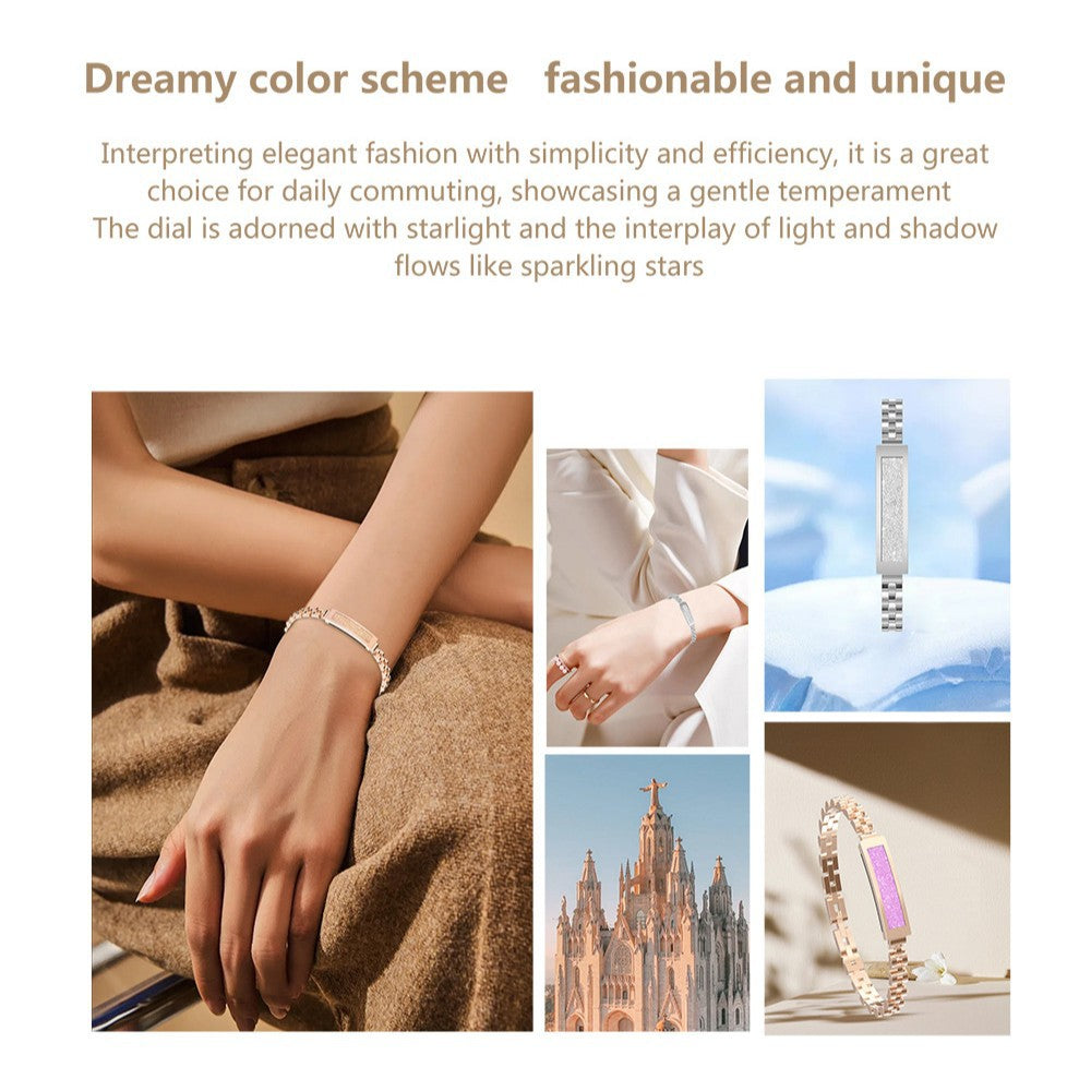 Elegant Smart Fitness Tracker Bracelet - Heart Rate, Sleep & Activity Monitoring, IP68 Waterproof(Silver)