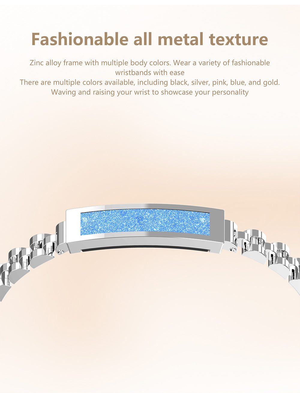 Elegant Smart Fitness Tracker Bracelet - Heart Rate, Sleep & Activity Monitoring, IP68 Waterproof(Gold)