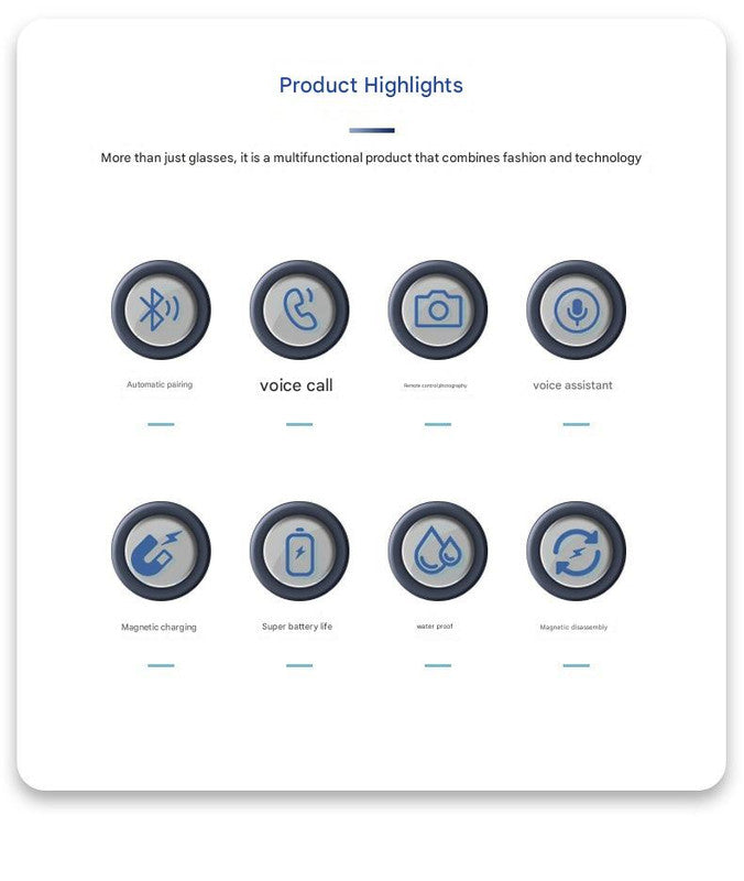 Smart Audio Glasses with Magnetic Interchangeable Lenses - Bluetooth Calls, Music, Voice Assistant & Remote Camera(Orange lenses)