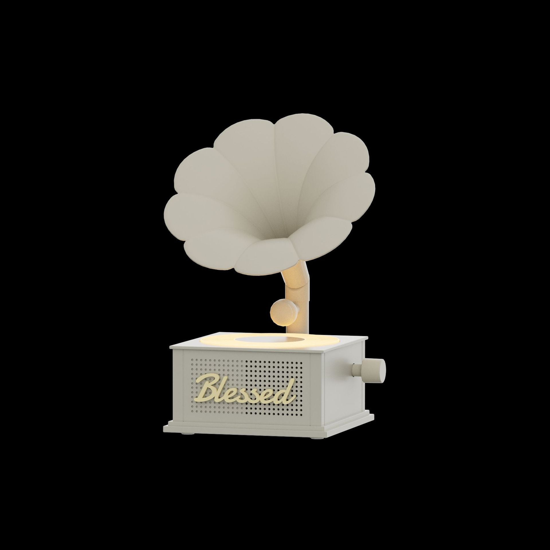 Retro Gramophone Bluetooth Speaker with Ambient Light & White Noise - Multi-Connection, 8H Battery(Beige)