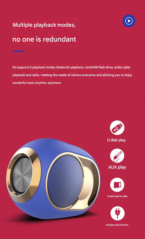 Portable Wireless Bluetooth 5.0 Speaker - TWS Stereo, Powerful Bass, Hands-Free Calls & Multiple Playback Modes(red)