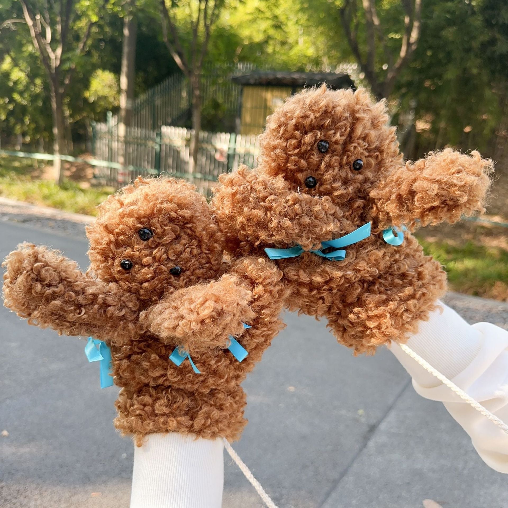 Adorable Plush Bear Paw Mittens with Neck String - Soft & Warm Winter Gloves(Brown)