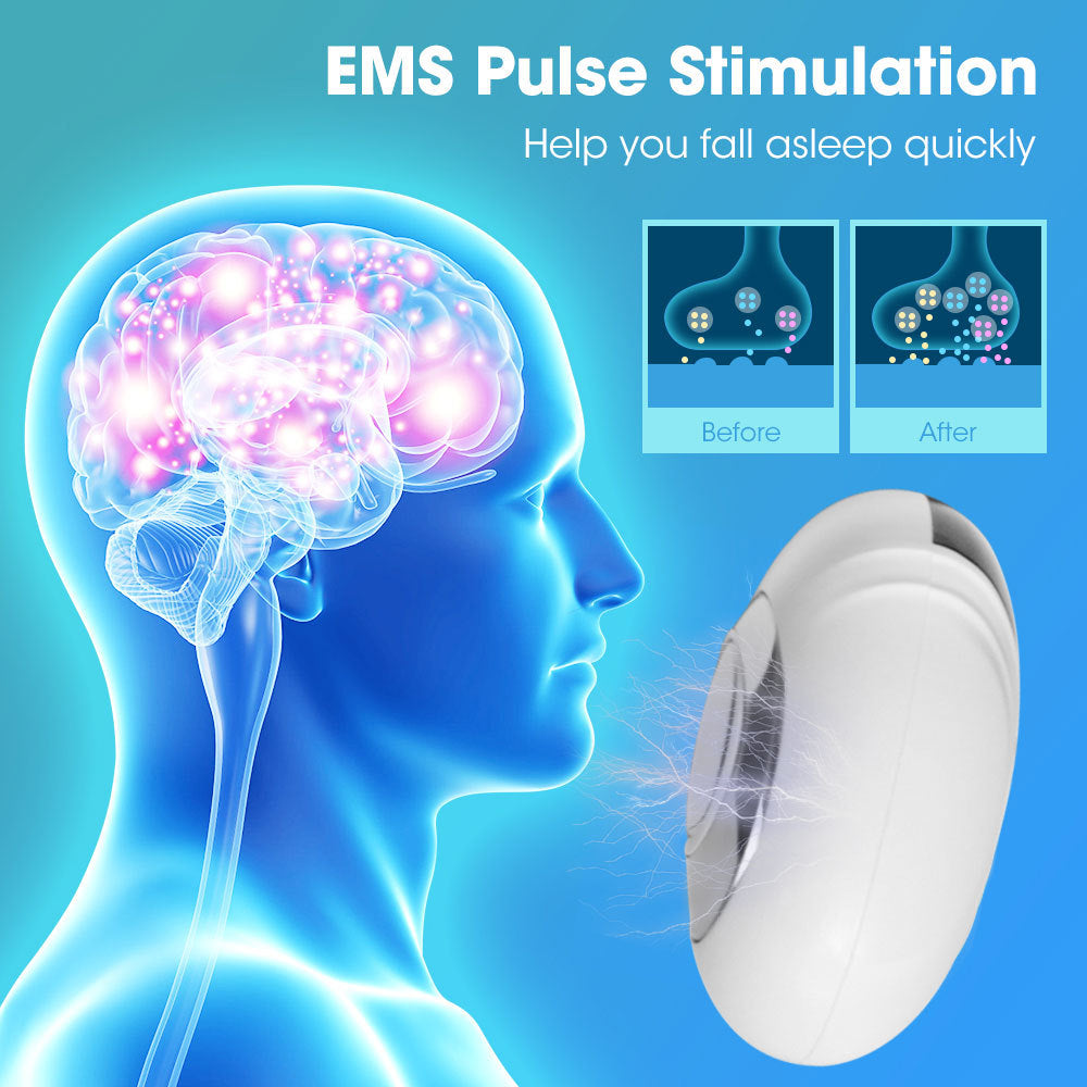 Handheld EMS Pulse Sleep Aid & Relaxation Device - 2 Modes, 15 Levels, USB Rechargeable(white)