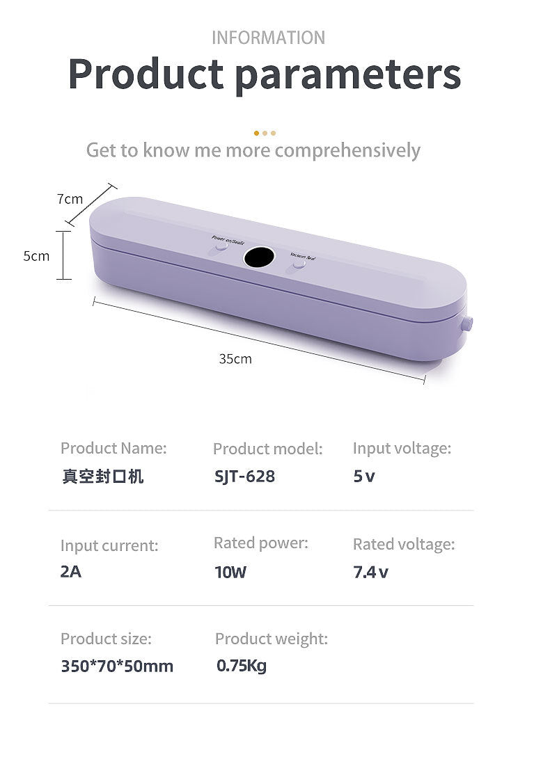 Wireless Portable Vacuum Sealing Machine - Automatic Food Sealer with LCD Display & Dual Modes(White)