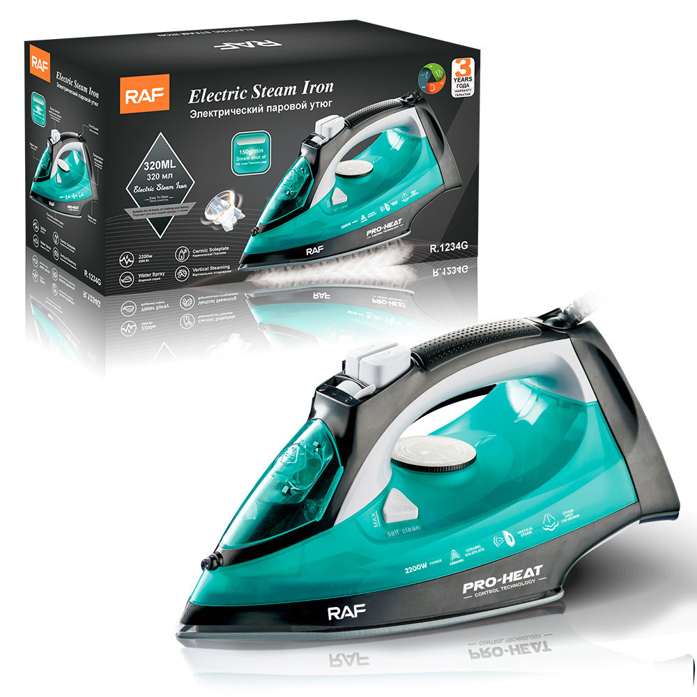 Powerful 2200W Electric Steam Iron with Ceramic Soleplate & Vertical Steam Function(green)