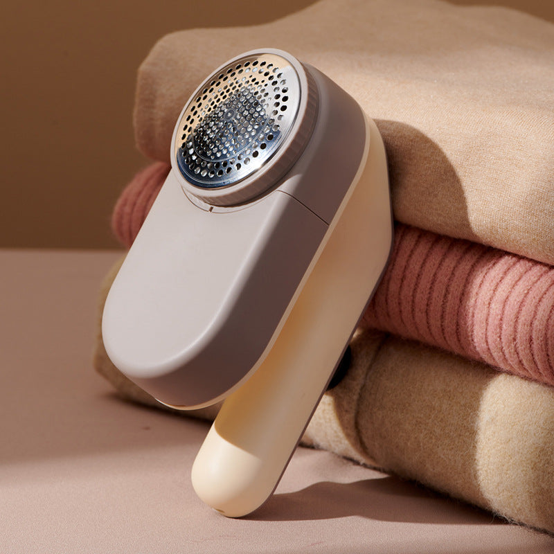 Rechargeable Electric Fabric Shaver - Powerful Lint Remover with Dual-Ring Blades & Ergonomic Design(champagne)