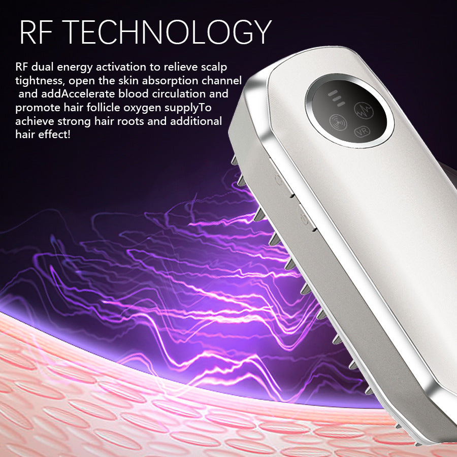 Advanced 4-in-1 Hair Growth Comb with LLLT, RF, EMS & Vibration Massage(White)