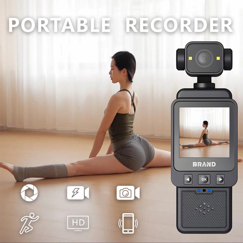 Compact Body Camera with 180° Rotatable Lens, Night Vision, WiFi & Built-in Fill Lights(black+32G)